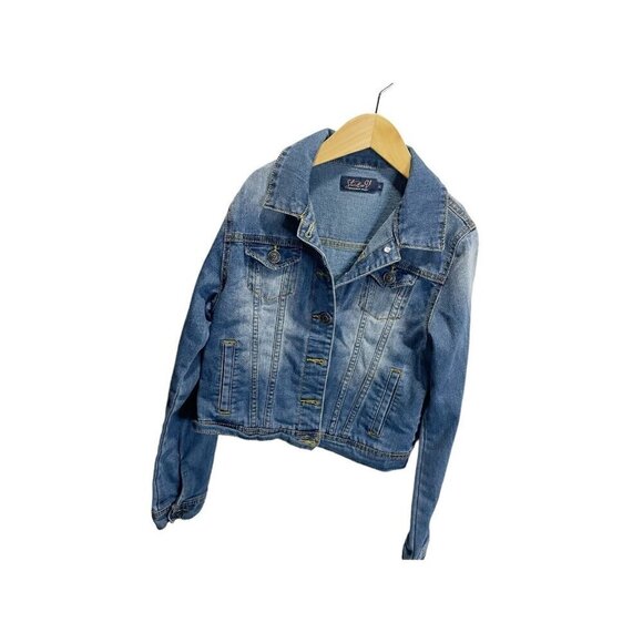 Vigoss Denim Jean Jacket Girl's Sz M 8 Blue Casual Fall - Picture 2 of 4